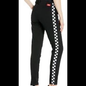 Dickies Girl Checkered Side Striped Skinny Work Pants -see measurements BNWT